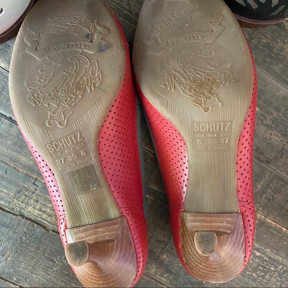 SCHUTZ Perforated Leather Peep Toe Pump - Picture 5 of 6